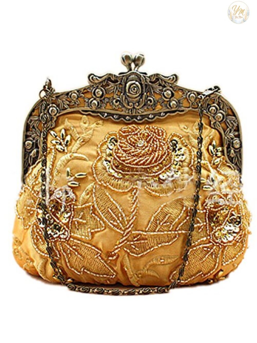 Vintage Beaded Sequin Evening Bag Clutch Formal Party Prom Purse